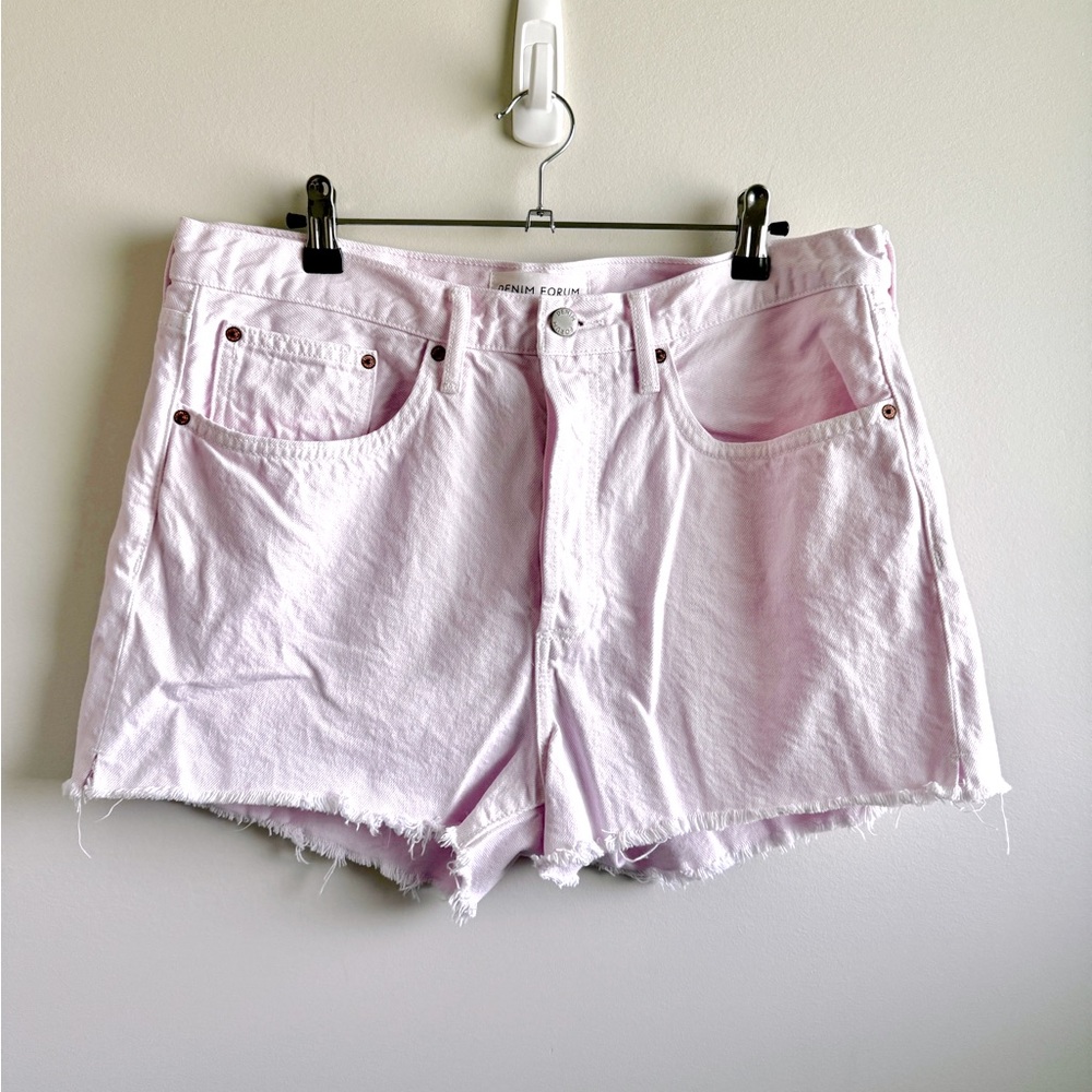 ARITZIA DENIM FORUM Yoko High Rise Shorts Baby Pink - Size 32